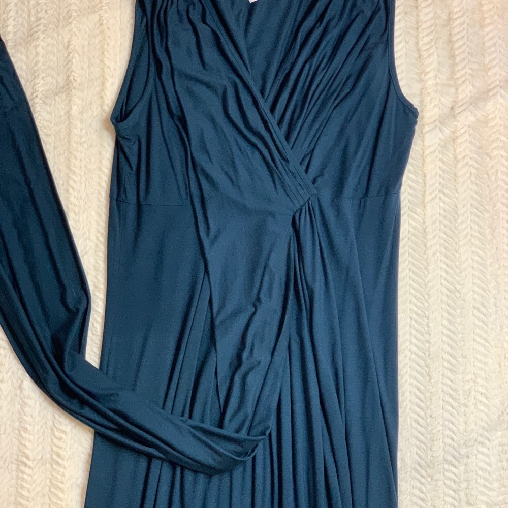 Dark Teal Bamboo Maternity + Nursing Maxi  Dress